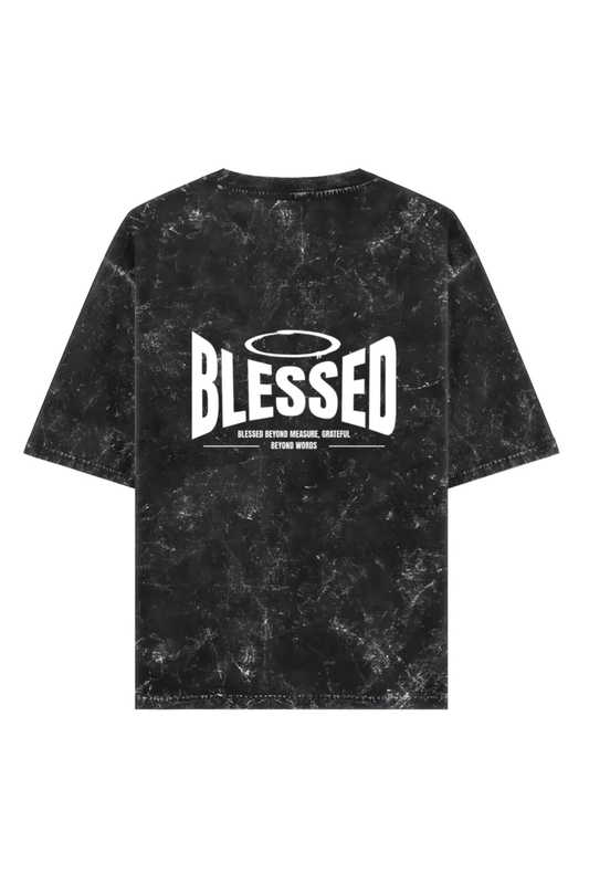 “BLESSED” Acid-Washed Oversized T-Shirt