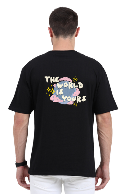 The World is Yours Oversized Black T-Shirt