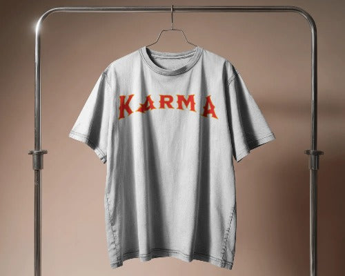 "KARMA" Printed Unisex Oversized Cotton T-Shirt